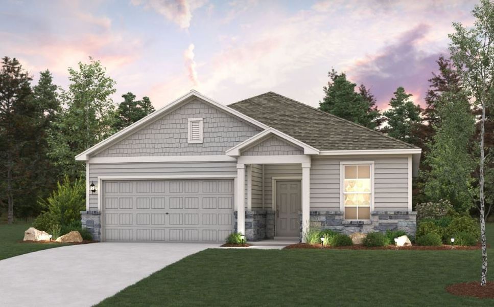 Representative exterior photo of a completed home built from the Barnett by Century Communities in Liberty Collection at Katy Reserve, Katy, TX (Image 1). Representative exterior photo of a completed home built from the Barnett by Century Communities in Liberty Collection at Katy Reserve, Katy, TX (Image 1).