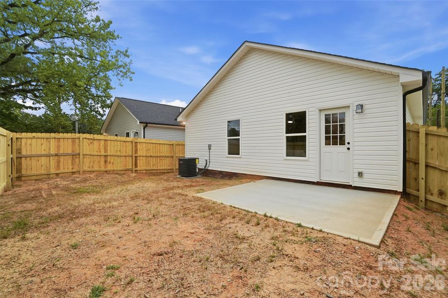 Fully fenced backyard