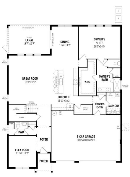 2D floor plan layout for the Red Bud by Mattamy Homes in Crosswind Ranch, Parrish, FL (Image 3).