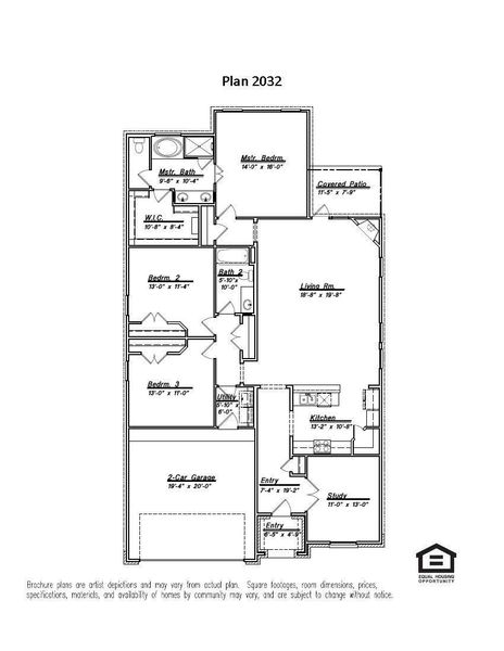 2D floor plan layout of this home in Cypress Green, Hockley, TX (Image 6).