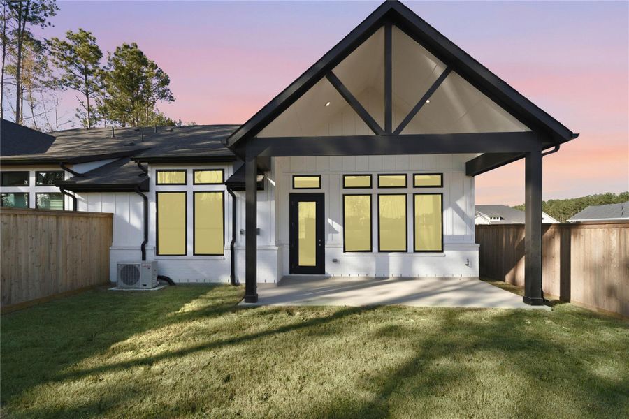 The covered patio offers a functional extension of your indoor living space, providing shade from the sun and shelter from the elements for comfortable outdoor dining or relaxation. The covered patio offers a functional extension of your indoor living space, providing shade from the sun and shelter from the elements for comfortable outdoor dining or relaxation.