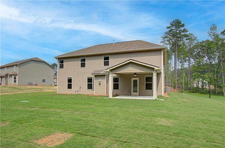 Front exterior of a new home in Riverbend Overlook, Fayetteville, GA, highlighting curb appeal (Image 15).