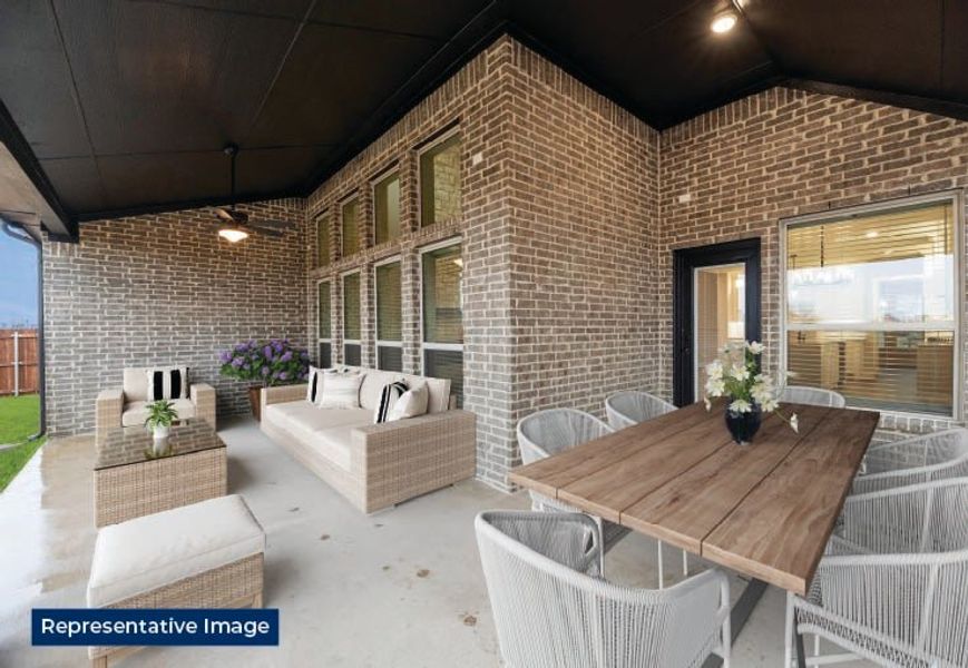 Representative exterior details of a home built from the Brentwood 3F (w/Media) by First Texas Homes in The Villages of Hurricane Creek, Anna (Image 2). Representative exterior details of a home built from the Brentwood 3F (w/Media) by First Texas Homes in The Villages of Hurricane Creek, Anna (Image 2).