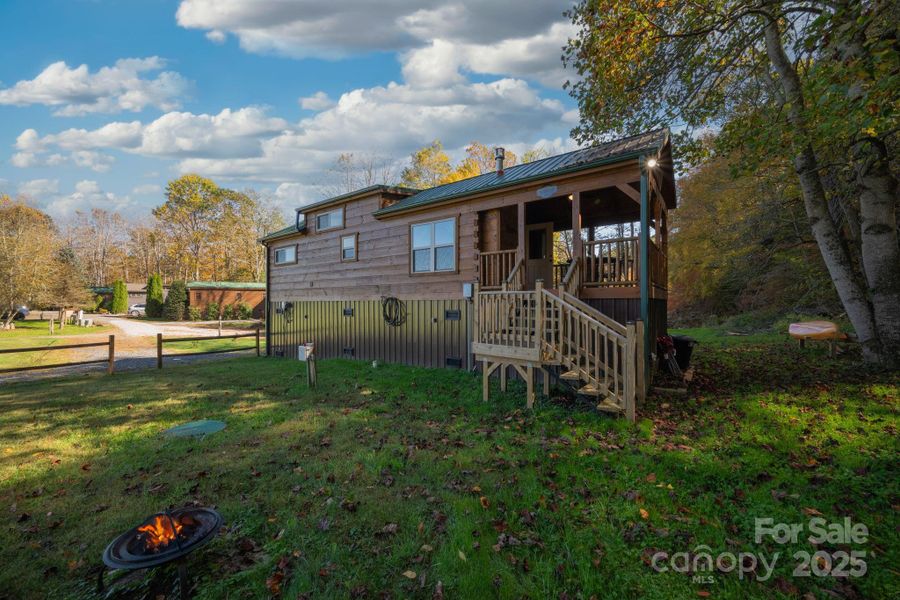 Front yard with firepit