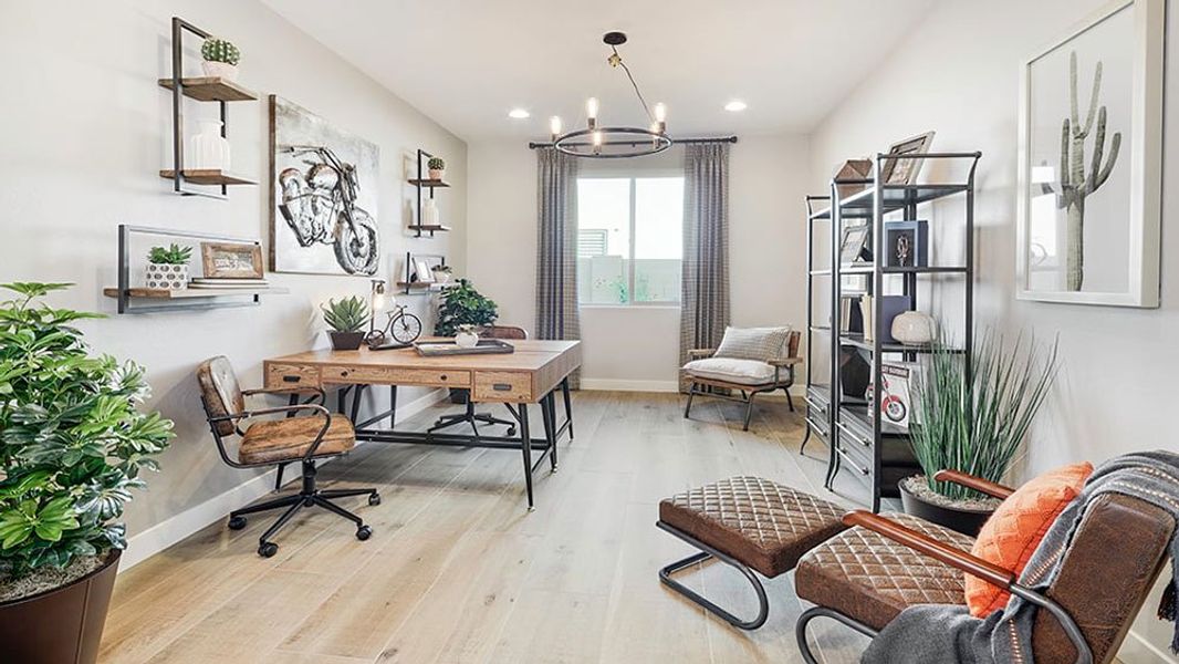 Representative furnished interior of a home built from the 45RM3 by Taylor Morrison in Almeria at Rancho Mercado, Surprise (Image 11). Representative furnished interior of a home built from the 45RM3 by Taylor Morrison in Almeria at Rancho Mercado, Surprise (Image 11).