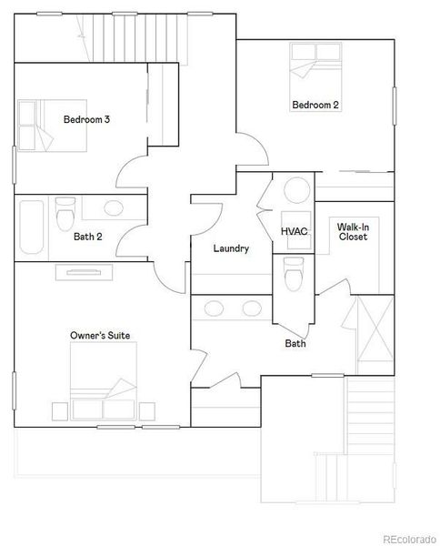 2D floor plan layout of this home in Parterre: The Skyline Collection, Thornton, CO (Image 3).
