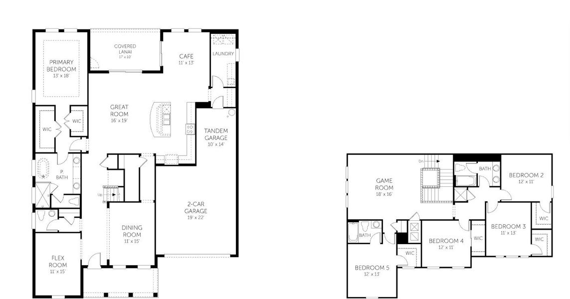 2D floor plan layout of this home in Angeline, Land O' Lakes, FL (Image 5).