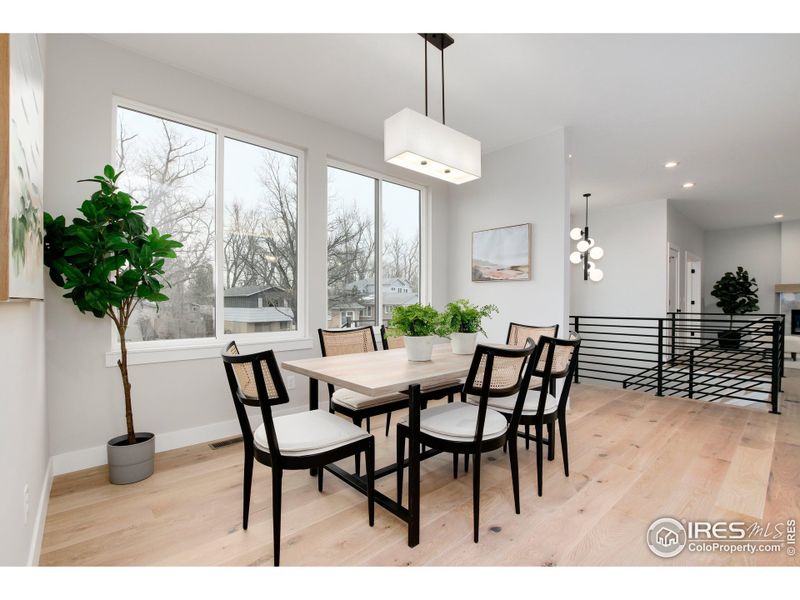 Formal Dining area with views and lots of natural light.