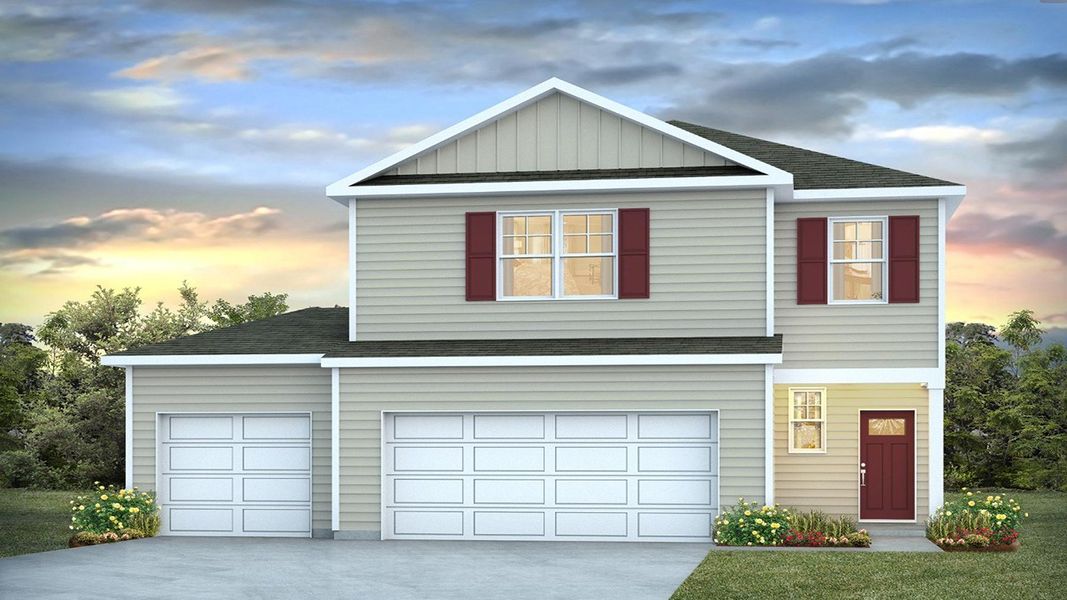 Representative exterior photo of a completed home built from the Manning by D.R. Horton in Rice Hope, Port Wentworth, GA (Image 2).