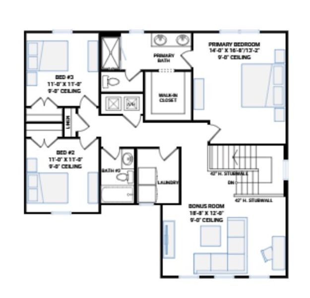 2D floor plan layout for the Chandler by Cardel Homes in Fieldstone, Plant City, FL (Image 8).