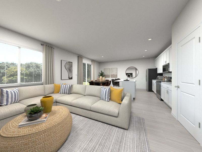 Furnished interior view inside a new home in Cyrene at Minneola - Villas, Minneola (Image 6).