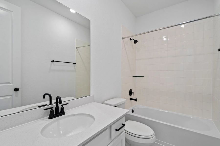 Second bath. Note: Sample product photo. Actual exterior and interior selections may vary by homesite. Photo may be virtually staged