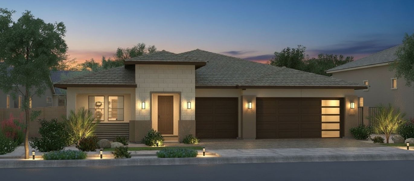 Representative exterior photo of a completed home built from the Bodega Bay by Fulton Homes in Sonoma Coast, Queen Creek, AZ (Image 7). Representative exterior photo of a completed home built from the Bodega Bay by Fulton Homes in Sonoma Coast, Queen Creek, AZ (Image 7).