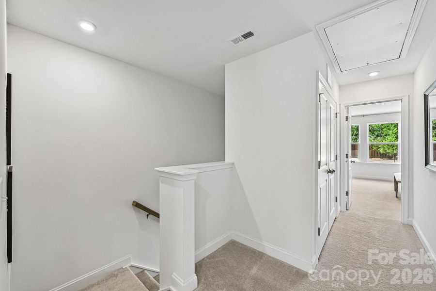 Model Home - Second Floor Hallway, Split Bedrom Layout. Model Home - Second Floor Hallway, Split Bedrom Layout.