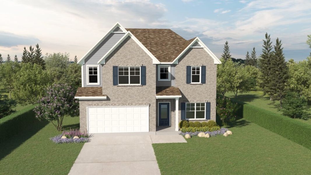 Representative exterior photo of a completed home built from the The Brentwood by Direct Residential Communities in Stephens Landing, Loganville, GA (Image 8).
