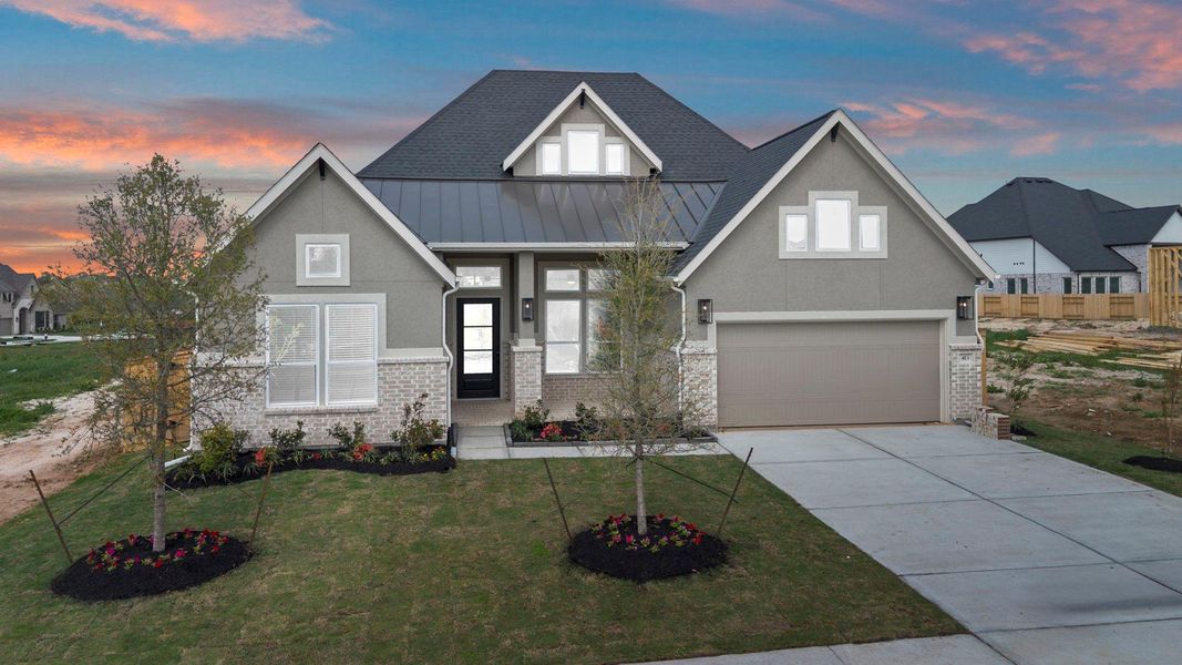 Front exterior of a new home in Briarley, Montgomery, TX, highlighting curb appeal (Image 25).