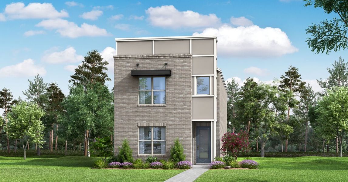 Representative exterior photo of a completed home built from the Myrtle by Mattamy Homes in Tenison Village at Buckner Terrace, Dallas, TX (Image 7). Representative exterior photo of a completed home built from the Myrtle by Mattamy Homes in Tenison Village at Buckner Terrace, Dallas, TX (Image 7).