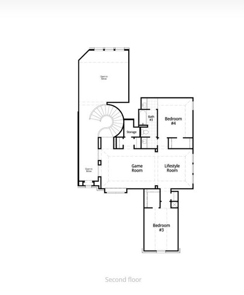 2D floor plan layout for the 227 Plan by Highland Homes in Jubilee: 70ft. lots, Hockley, TX (Image 3).