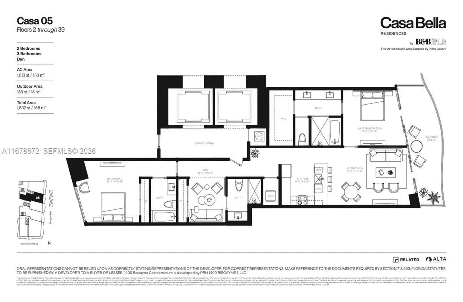 2D floor plan layout of this home in Casa Bella Residences, Miami, FL (Image 4). 2D floor plan layout of this home in Casa Bella Residences, Miami, FL (Image 4).