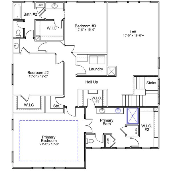 2D floor plan layout of this home in Parris Meadows, Chesnee, SC (Image 2).