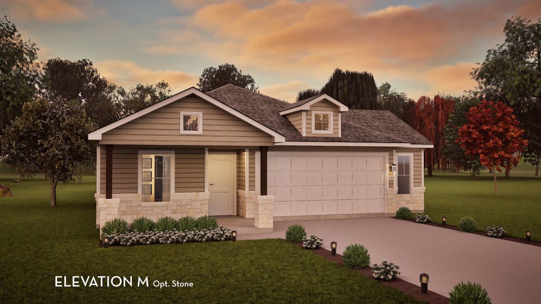 Representative exterior photo of a completed home built from the Aquila by CastleRock Communities in Swenson Heights, Seguin, TX (Image 15). Representative exterior photo of a completed home built from the Aquila by CastleRock Communities in Swenson Heights, Seguin, TX (Image 15).