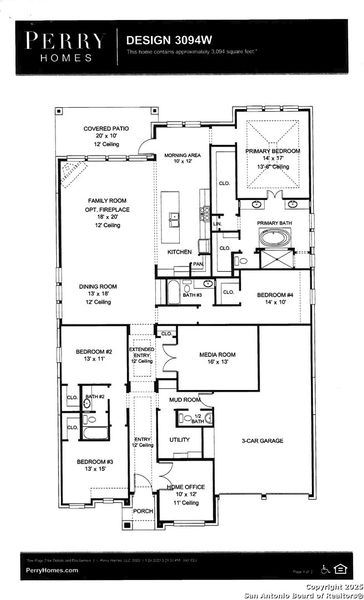 2D floor plan layout of this home in Cibolo Canyons 60', San Antonio, TX (Image 3).