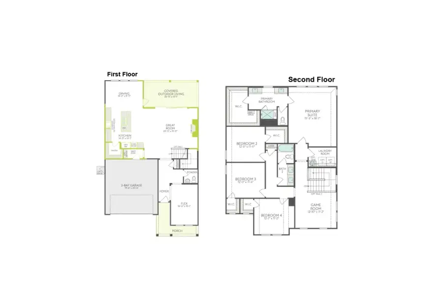 2D floor plan layout of this home in The Retreat at Harvest, Argyle, TX (Image 3). 2D floor plan layout of this home in The Retreat at Harvest, Argyle, TX (Image 3).