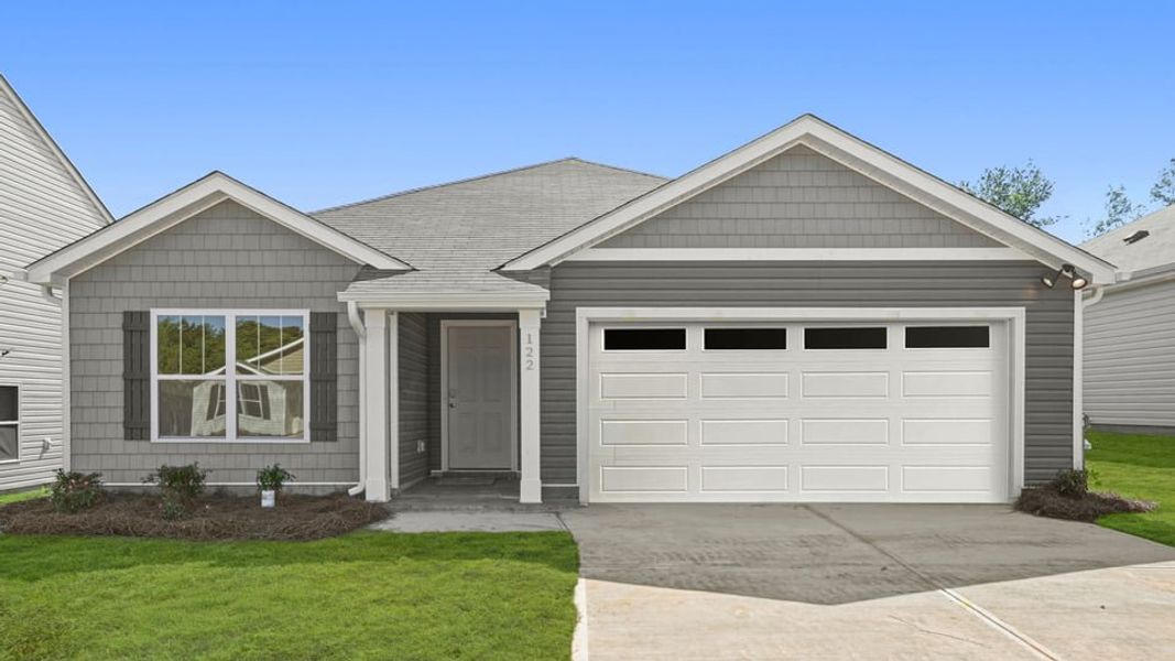 Front exterior of a new home in Gibson Grove, Laurens, SC, highlighting curb appeal (Image 1). Front exterior of a new home in Gibson Grove, Laurens, SC, highlighting curb appeal (Image 1).