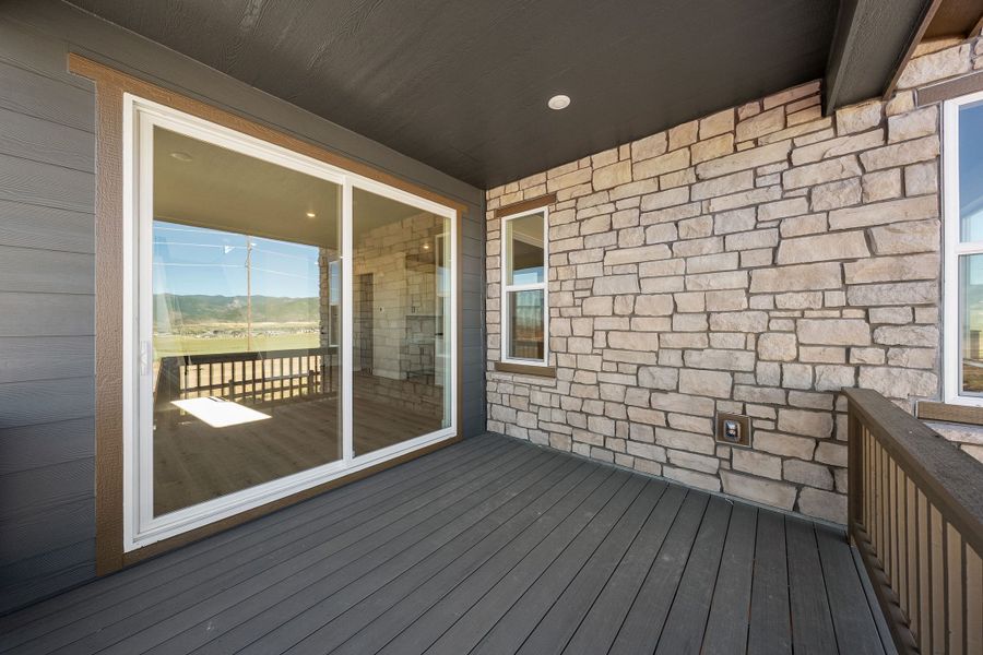 Exterior details and patio area of a home in Trumark Homes at Sterling Ranch, Littleton (Image 2).