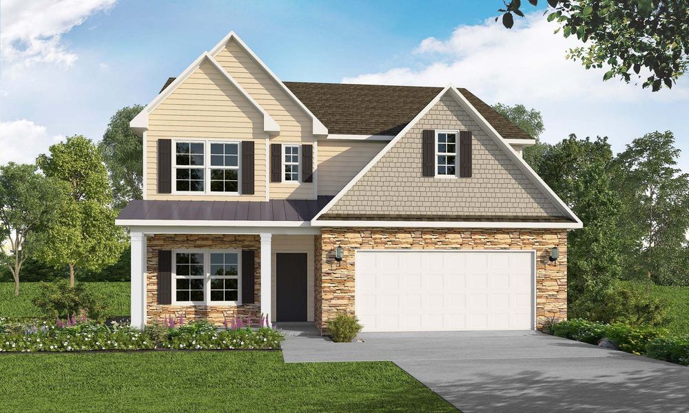 Representative exterior photo of a completed home built from the Rivermist by Caviness & Cates Communities in Maggie Way, Wendell, NC (Image 107).