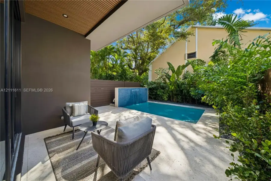 Exterior details and patio area of a home in , Miami (Image 3). Exterior details and patio area of a home in , Miami (Image 3).
