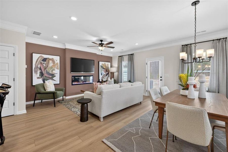 Furnished interior view inside a new home in Fuller Station, Loganville (Image 30). Furnished interior view inside a new home in Fuller Station, Loganville (Image 30).