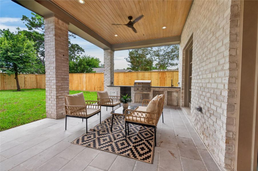 Exterior details and patio area of a home in , Houston (Image 3). Exterior details and patio area of a home in , Houston (Image 3).