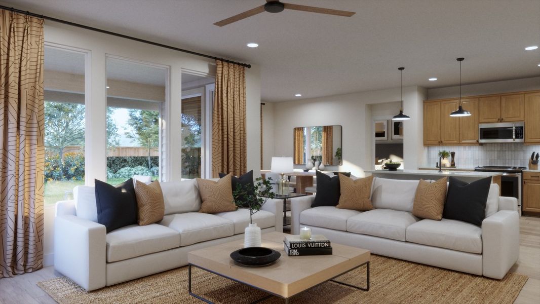 Representative furnished interior of a home built from the 4011 by Risewell Homes in Parkton Square, Kyle (Image 6). Representative furnished interior of a home built from the 4011 by Risewell Homes in Parkton Square, Kyle (Image 6).