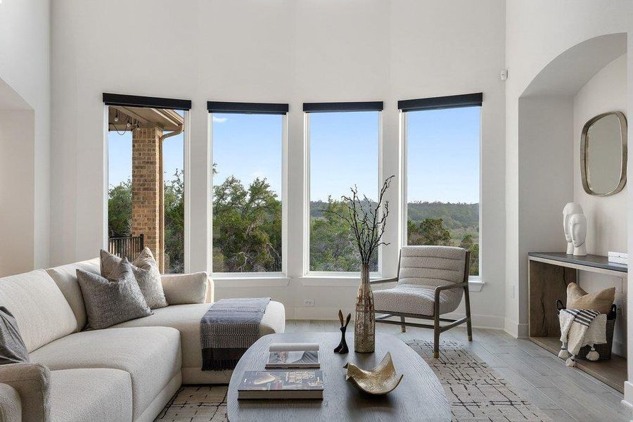 Furnished interior view inside a new home in Sweetwater - 60', Austin (Image 5).