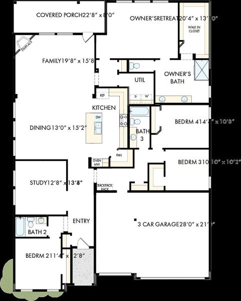 2D floor plan layout of this home in Myrtle Creek, Waxahachie, TX (Image 2). 2D floor plan layout of this home in Myrtle Creek, Waxahachie, TX (Image 2).
