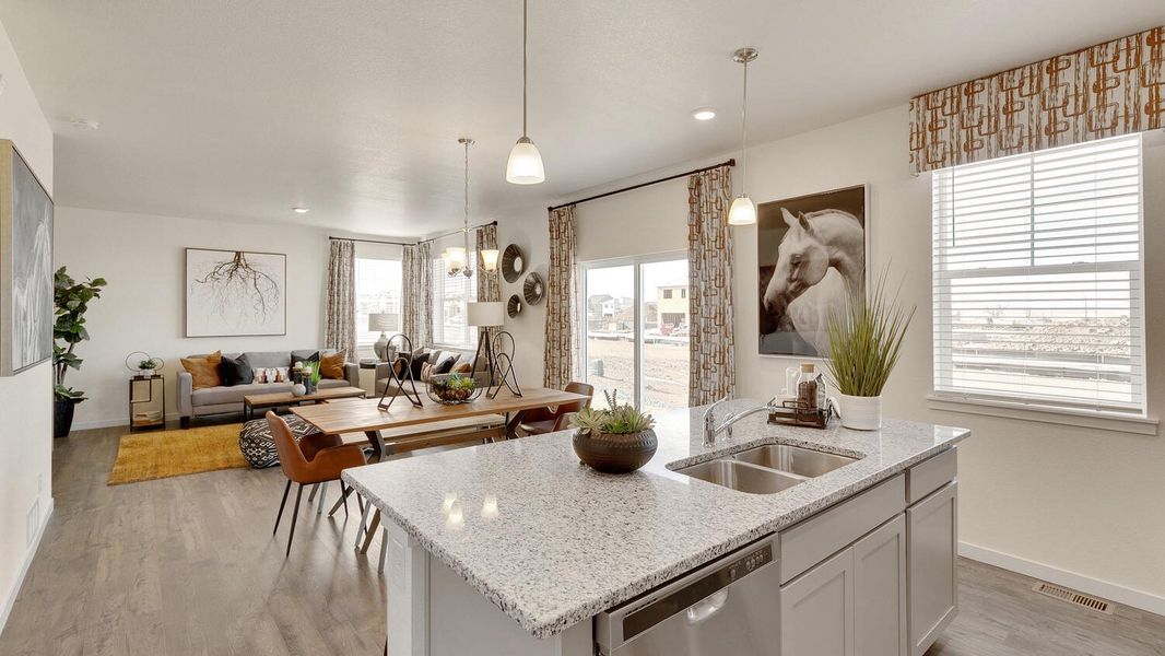 Representative furnished interior of a home built from the Holcombe by D.R. Horton in Settlers Crossing, Commerce City (Image 14).