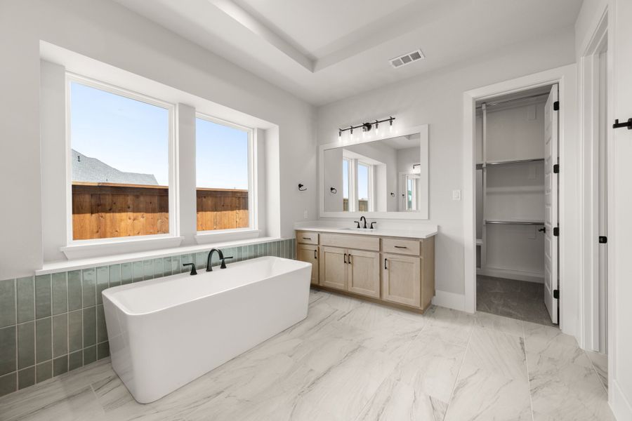 Furnished interior view inside a new home in Rio Vista at Kelly Ranch, Aledo (Image 18). Furnished interior view inside a new home in Rio Vista at Kelly Ranch, Aledo (Image 18).