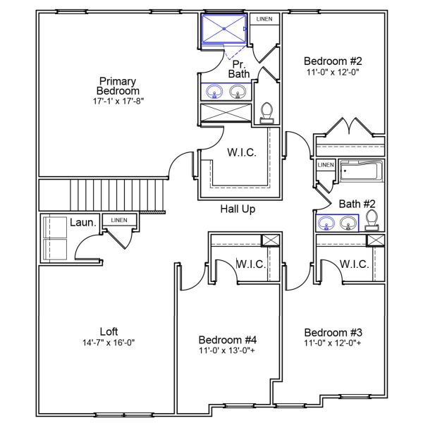 2D floor plan layout of this home in Hidden Springs, Lexington, SC (Image 3).