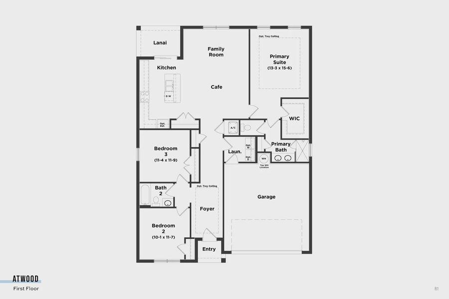2D floor plan layout for the Atwood by DRB Homes in Hamilton Bluff, Haines City, FL (Image 3). 2D floor plan layout for the Atwood by DRB Homes in Hamilton Bluff, Haines City, FL (Image 3).