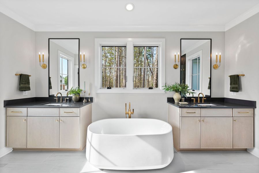 Representative furnished interior of a home built from the Eloise by Homes by Dickerson in The Founding at Blue Ridge, Raleigh (Image 24).