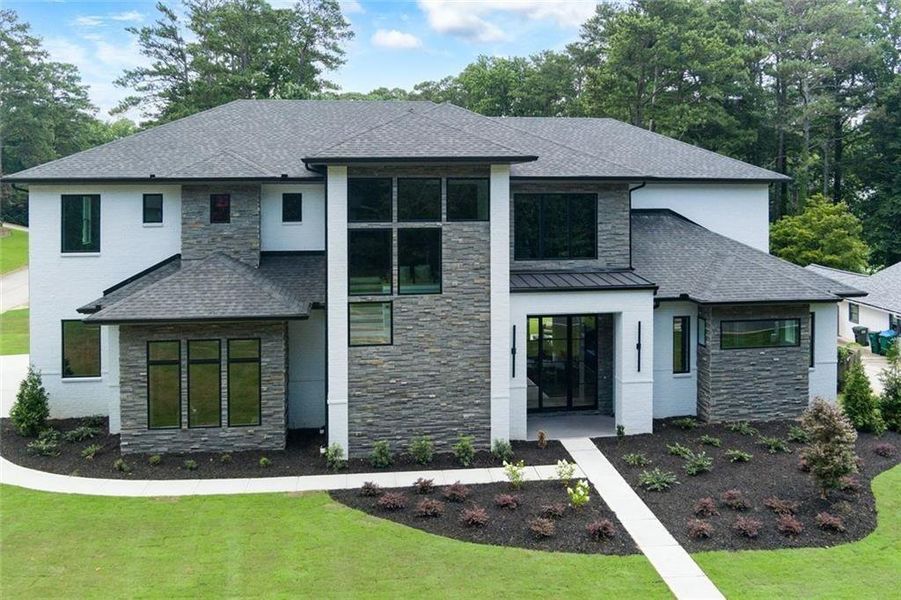Front exterior of a new home in , Marietta, GA, highlighting curb appeal (Image 32).
