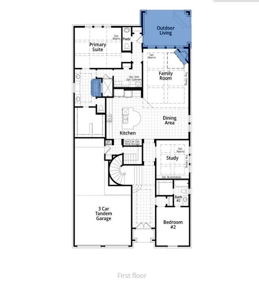 2D floor plan layout of this home in Star Trail: 55ft. lots, Prosper, TX (Image 3). 2D floor plan layout of this home in Star Trail: 55ft. lots, Prosper, TX (Image 3).