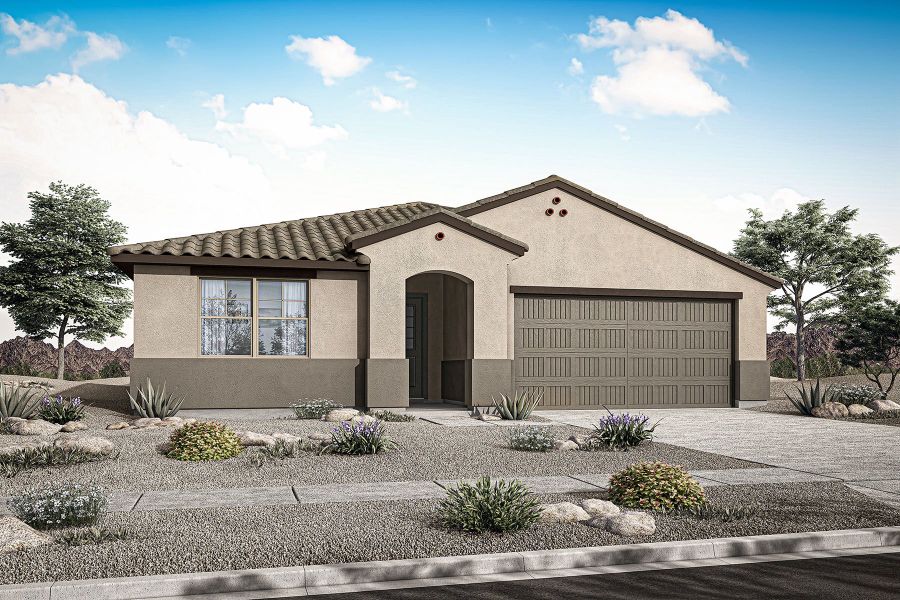 Representative exterior photo of a completed home built from the Cobalt by Mattamy Homes in Tierra Vistoso, Surprise, AZ (Image 23).
