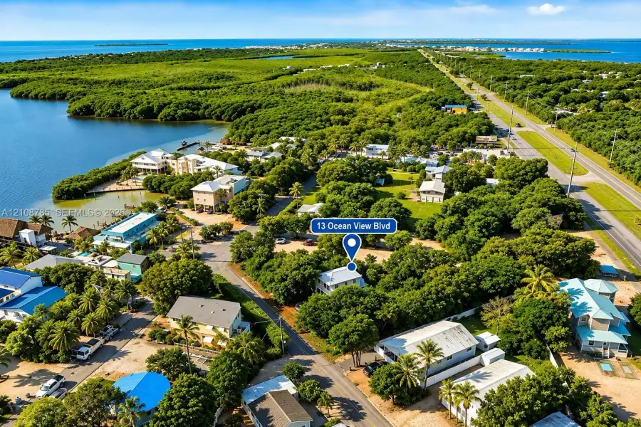 Aerial perspective featuring dense mature tree cover, proximity to coastal waterways, and established coastal vegetation Aerial perspective featuring dense mature tree cover, proximity to coastal waterways, and established coastal vegetation