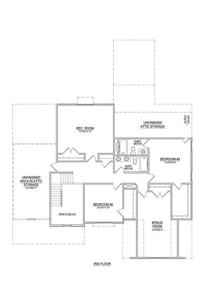 2D floor plan layout of this home in The Preserve at Langston, Greenville, NC (Image 4).
