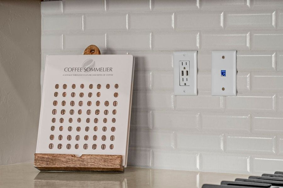 Kitchen USB charging receptacle Kitchen USB charging receptacle