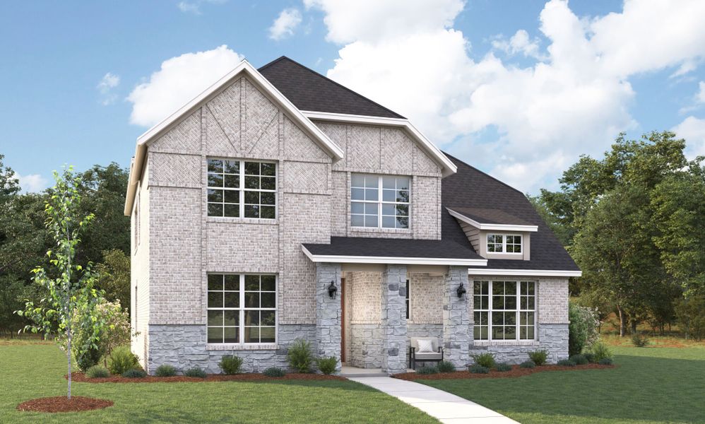 The Toledo - Tudor with Stone Elevation