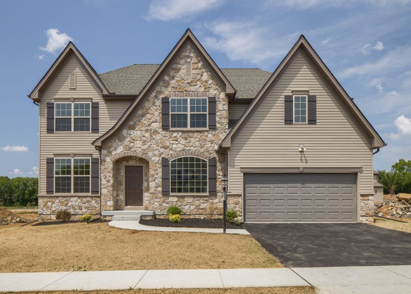 Representative exterior photo of a completed home built from the Devonshire by Keystone Custom Homes in McLean South Shore, Belmont, NC (Image 17).