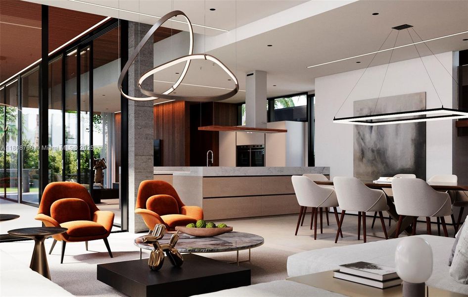 Furnished interior view inside a new home in , Miami (Image 15). Furnished interior view inside a new home in , Miami (Image 15).